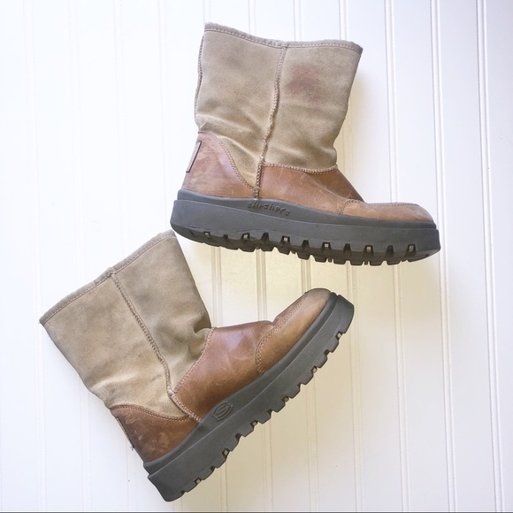 skechers shearling boots